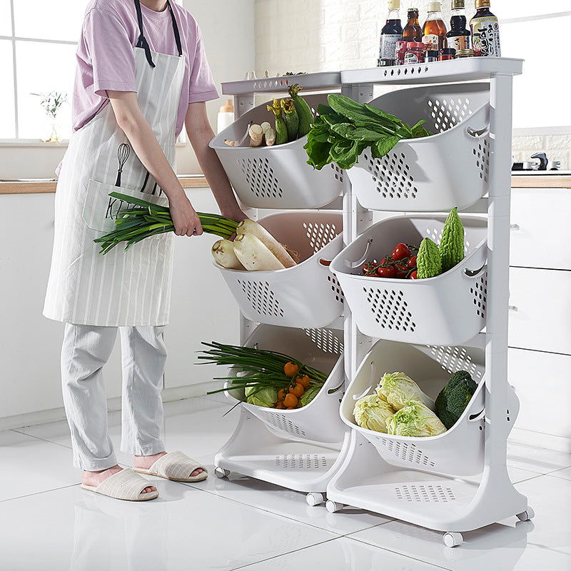 Kitchen Vegetable Storage Rack Plastic