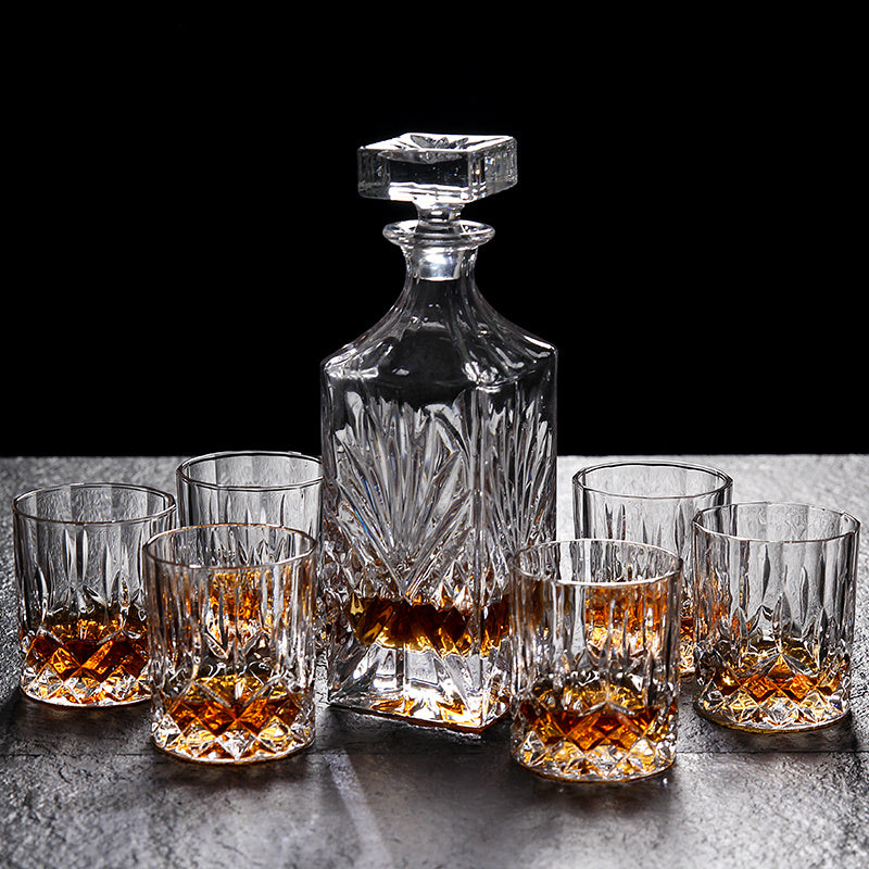 Lead-Free Crystal Glass Whiskey Bottle
