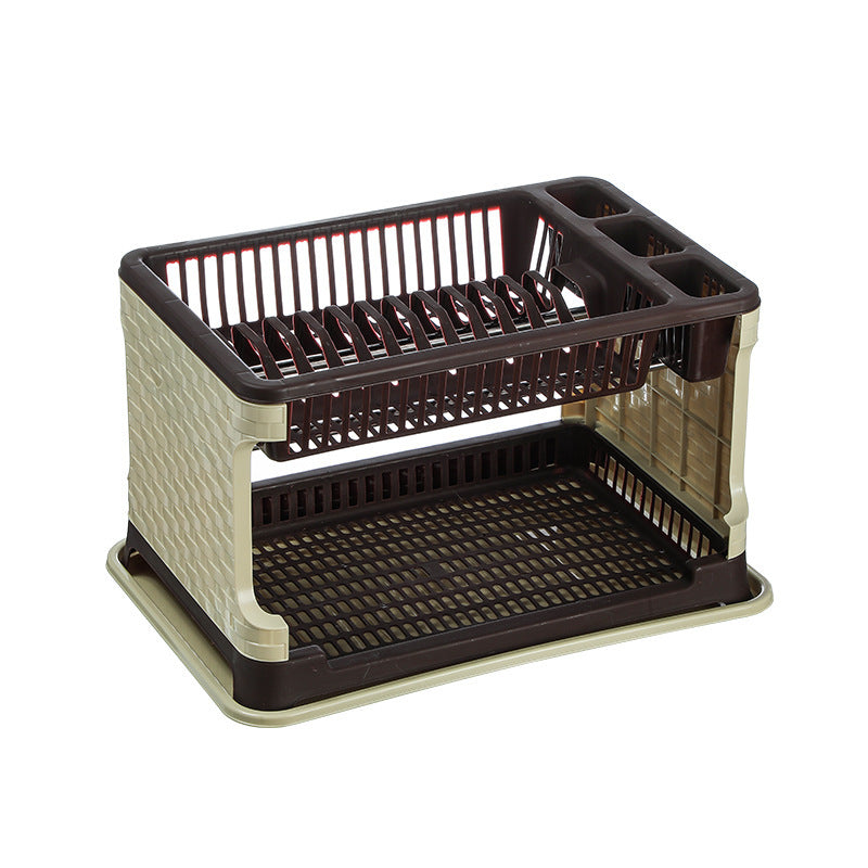 Double Layer Drainage Kitchen Storage Rack