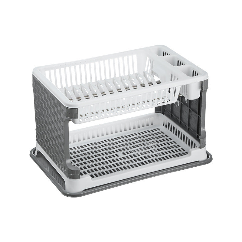 Double Layer Drainage Kitchen Storage Rack