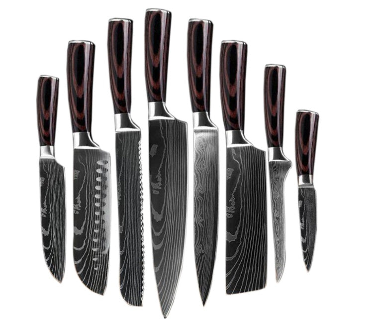 8 Damascus Pattern Chef's Knives