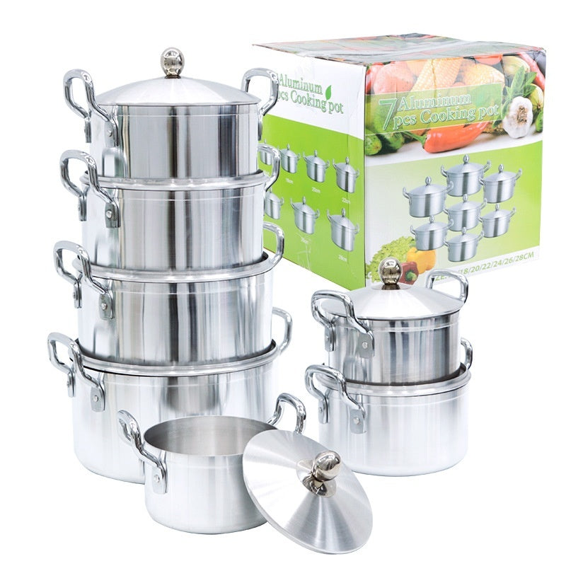 7-piece Kitchen Set Aluminum Pot Suit