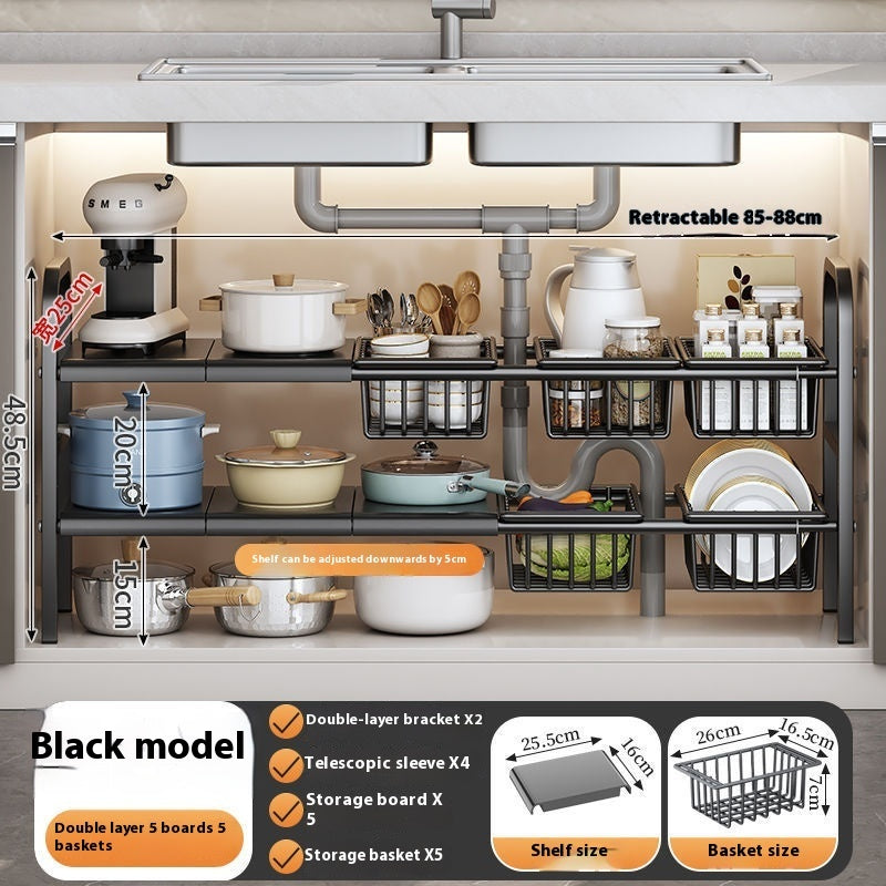 Kitchen Retractable Sink Rack Storage
