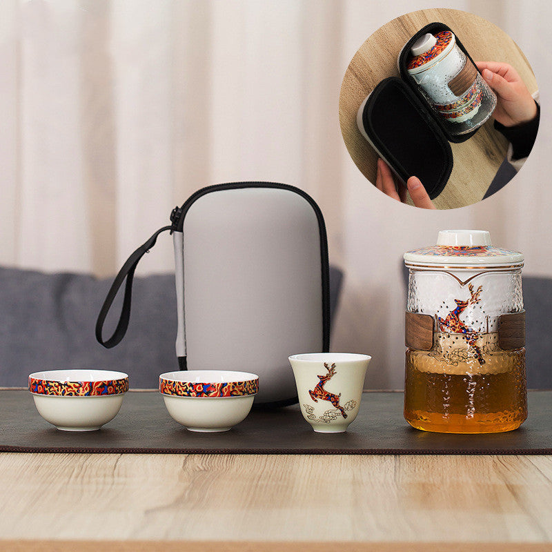 Ceramic Glass Portable Tea Set
