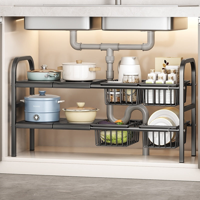 Kitchen Retractable Sink Rack Storage