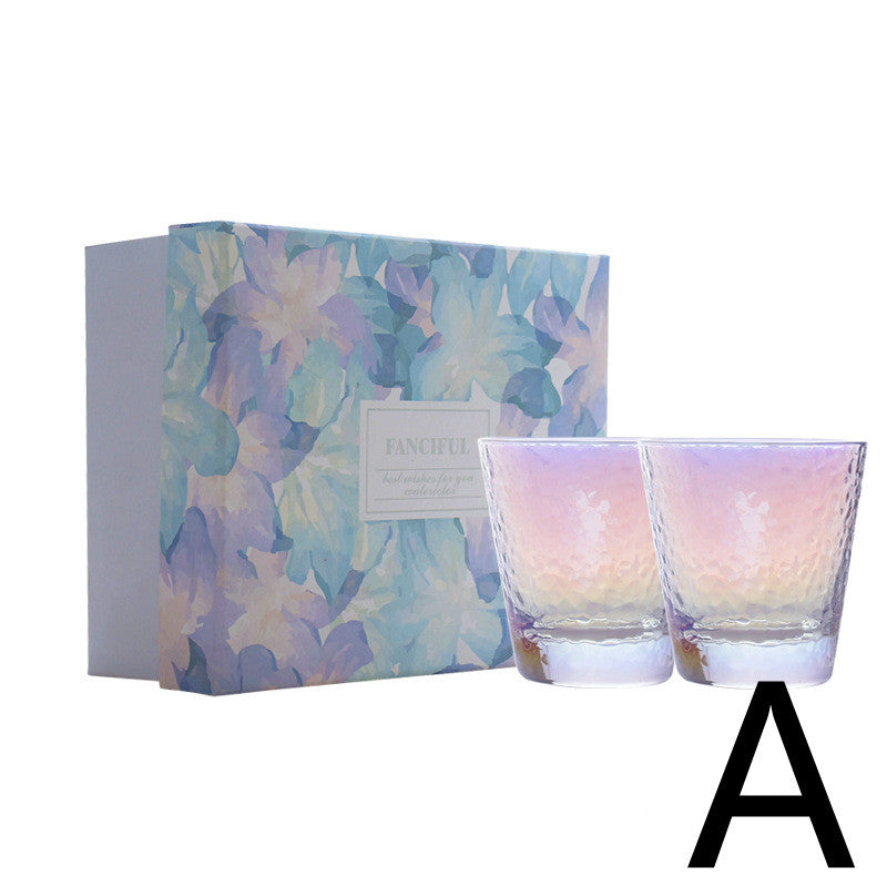 Creative Colorful Hammer Pattern Glass Set