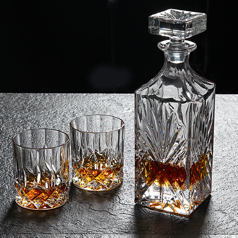 Lead-Free Crystal Glass Whiskey Bottle