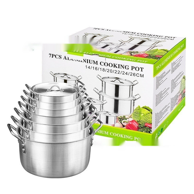 7-piece Kitchen Set Aluminum Pot Suit
