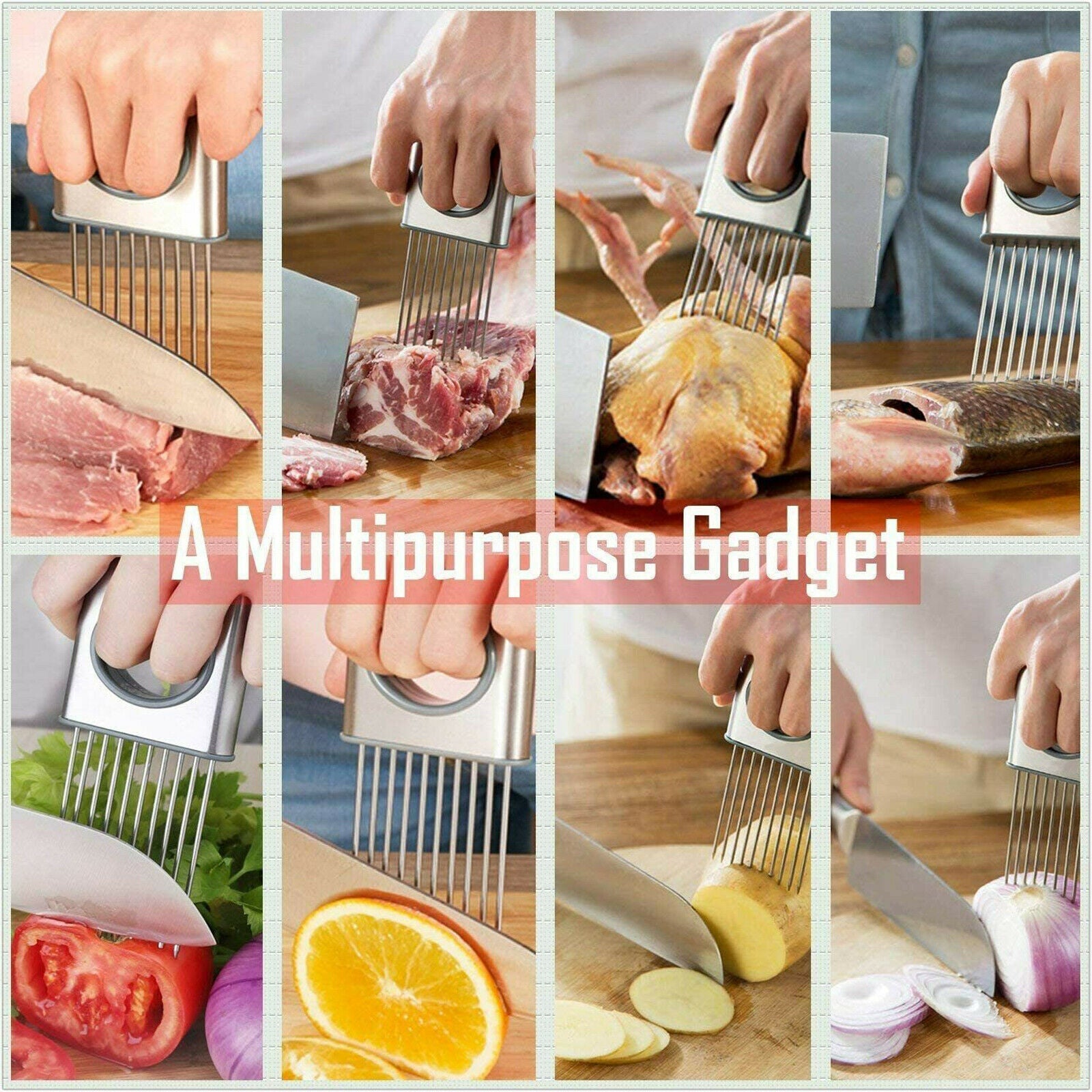 Onion Holder Slicer Vegetable Kitchen Gadget