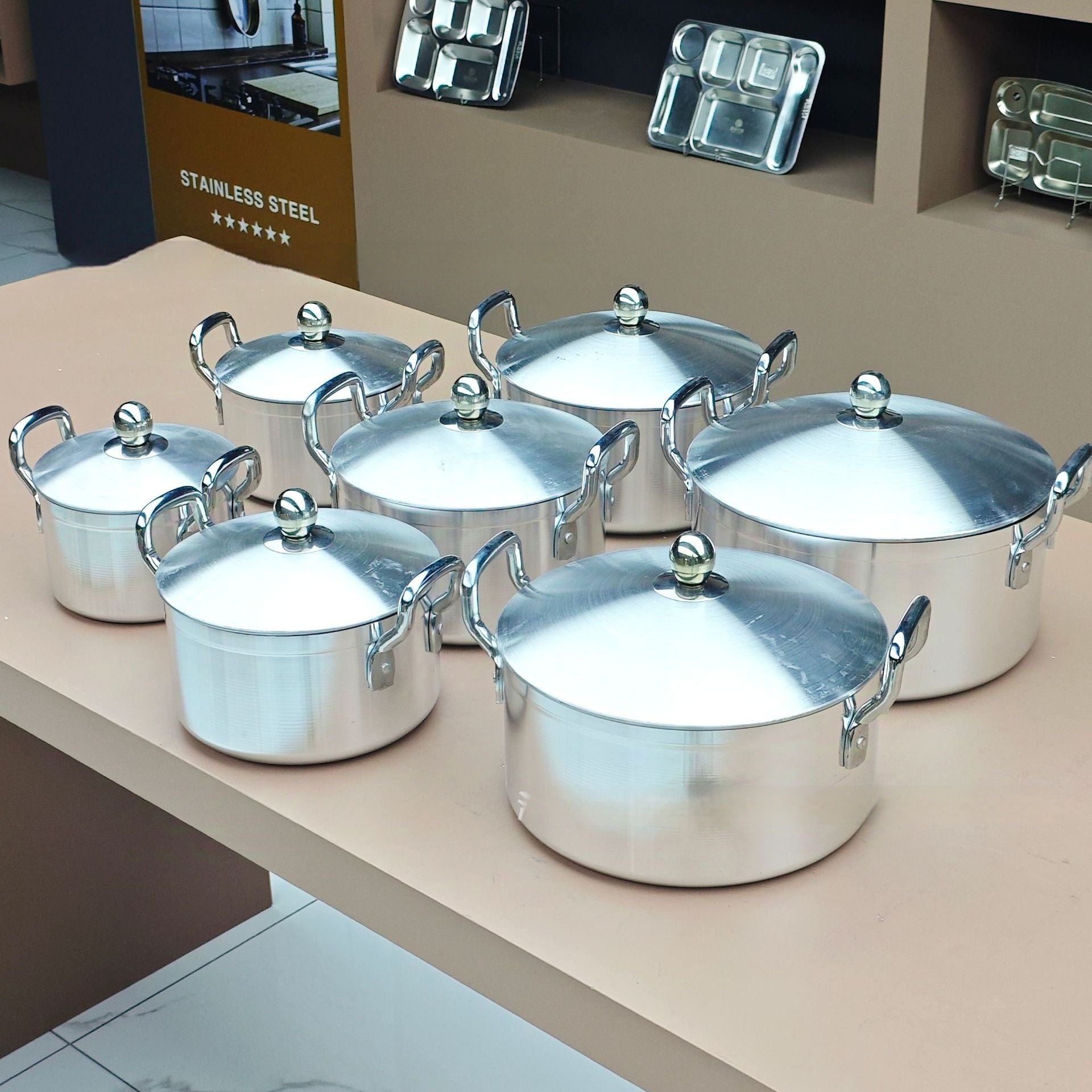 7-piece Kitchen Set Aluminum Pot Suit