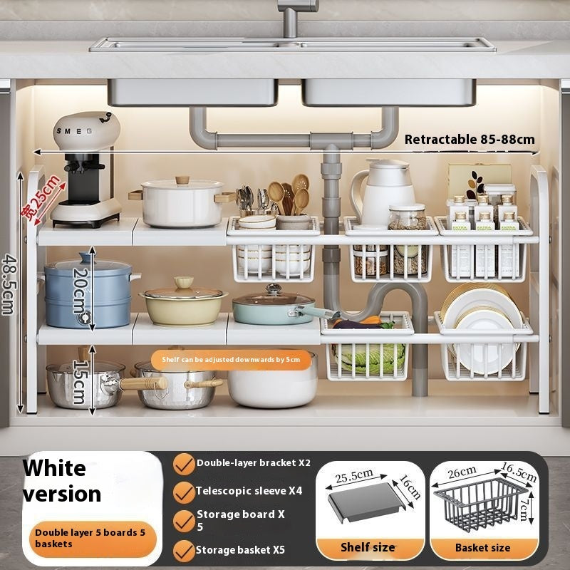 Kitchen Retractable Sink Rack Storage