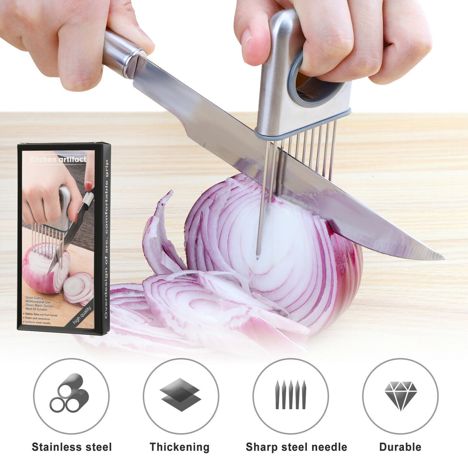 Onion Holder Slicer Vegetable Kitchen Gadget