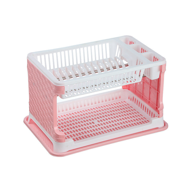 Double Layer Drainage Kitchen Storage Rack