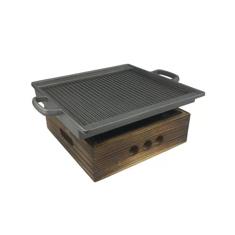 Square Binaural Striped Grill Pan